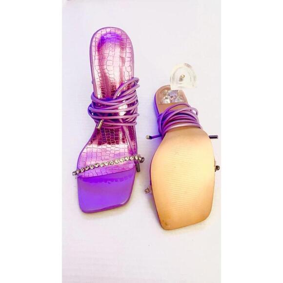 AZALEA WANG RIDE IT OUT CHUNKY SANDAL IN PURPLE 10 - Picture 6 of 9